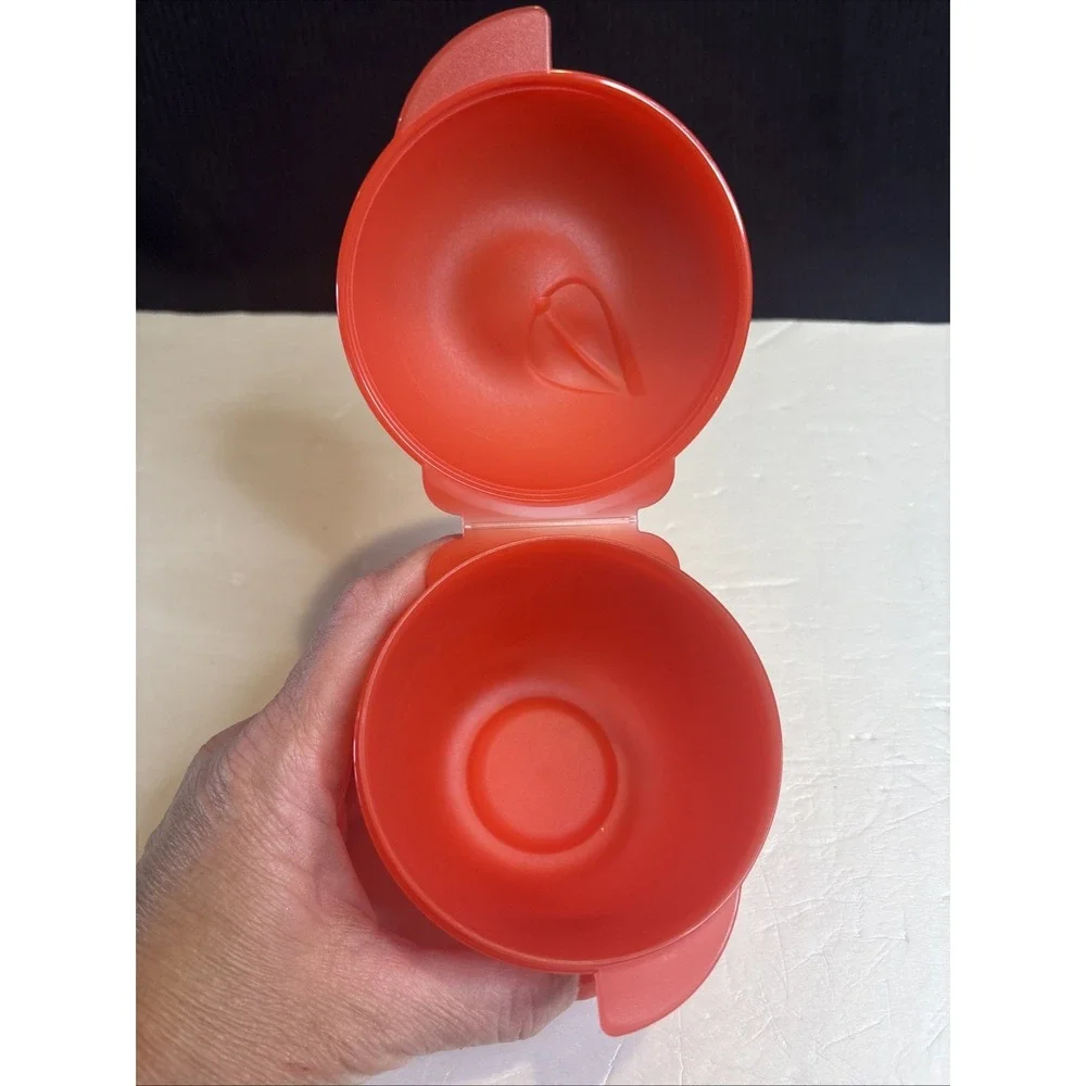 Tupperware Forget Me Not Red Apple Container Hinged Lid Storage 4941A